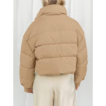Trendy MEROKEETY Women's Cropped Puffer Jacket for Winter