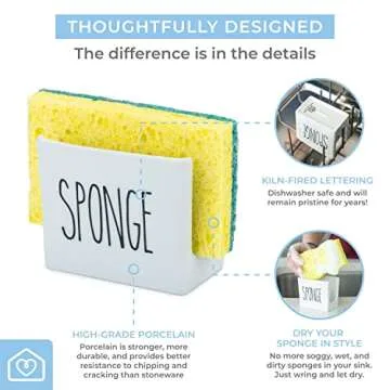 Heartland Home Sponge Holder - Ceramic Kitchen Organizer
