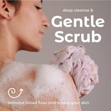 MainBasics Bath Loofah Sponge Pouf - Set of 3