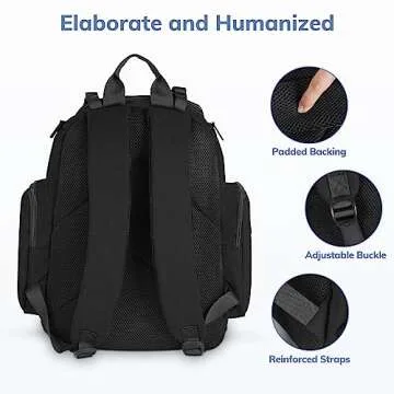Backpack Diaper Bag, Waterproof Boy Travel Bag for Dad and Men, Large Multi-Function, Many Pockets, Lightweight, Stylish Diaper Backpack, Black