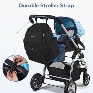 Backpack Diaper Bag, Waterproof Boy Travel Bag for Dad and Men, Large Multi-Function, Many Pockets, Lightweight, Stylish Diaper Backpack, Black