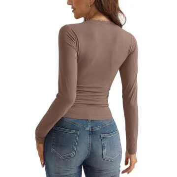 SUNBS Women's Long Sleeve Crop Tops for Fall 2025