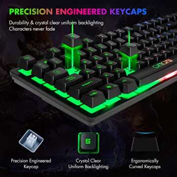CHONCHOW 87-Key RGB Gaming Keyboard - Compact & Affordable