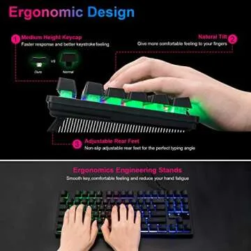 CHONCHOW 87-Key RGB Gaming Keyboard - Compact & Affordable