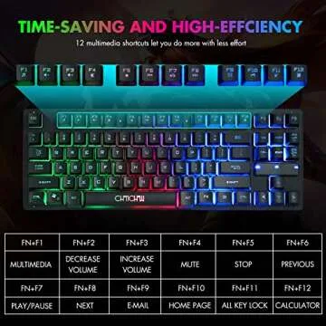 CHONCHOW 87-Key RGB Gaming Keyboard - Compact & Affordable