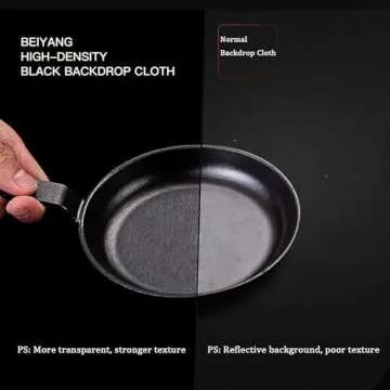 5 x 10 FT Photography Backdrop Black, High Density Fabric Photo Screen Cloth for Photoshoot, Non-Reflective Photo Studio Background for Food Product Shooting Props, BEIYANG