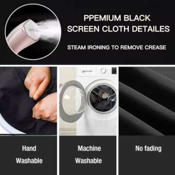 5 x 10 FT Photography Backdrop Black, High Density Fabric Photo Screen Cloth for Photoshoot, Non-Reflective Photo Studio Background for Food Product Shooting Props, BEIYANG