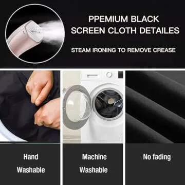 5 x 10 FT Photography Backdrop Black, High Density Fabric Photo Screen Cloth for Photoshoot, Non-Reflective Photo Studio Background for Food Product Shooting Props, BEIYANG