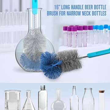 Bottle Brushes, Water Bottle Cleaner, Bottle Brush Set, Hydroflask Cleaning Kit, Glass Bottle Cleaner, Cup Cleaner Brush, Straw Brush, Bottle Washer Brush, Bottle Scrubber, Bottle Cleaning Brush, 9PK