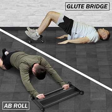 GMWD Glute Ham Glider, Commercial Glute Hamstring Roller with Smooth Wheels, Multi-Function Exercise Wheels, Home Gym Full Body Workout AB Training