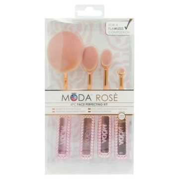 Moda Rose 4-Piece Makeup Brush Set Flawless Application