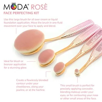 Moda Rose 4-Piece Makeup Brush Set Flawless Application