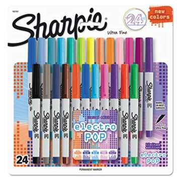 Ultra Fine Electro Pop Marker, Extra-Fine Needle Tip, Assorted Colors, 24/Set