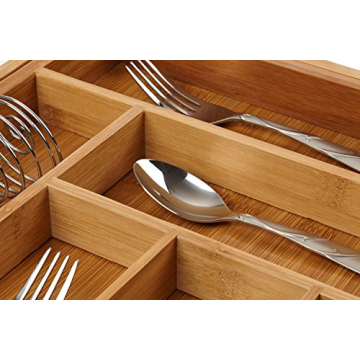 Bellemain Expandable Bamboo Drawer Organizer for Kitchen and Office