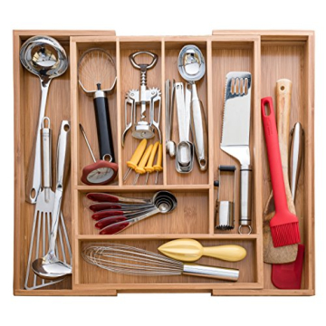 Bellemain Expandable Bamboo Drawer Organizer for Kitchen and Office