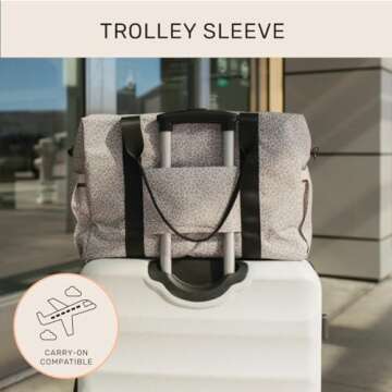 Jadyn Austin Carry-On Travel Duffel Bag for Women, 18” Weekender Bag with Laptop Sleeve, Durable Material, and Trolley Sleeve, Ideal for Work, Gym, and Overnight Trips