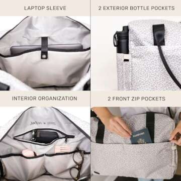 Jadyn Austin Carry-On Travel Duffel Bag for Women, 18” Weekender Bag with Laptop Sleeve, Durable Material, and Trolley Sleeve, Ideal for Work, Gym, and Overnight Trips