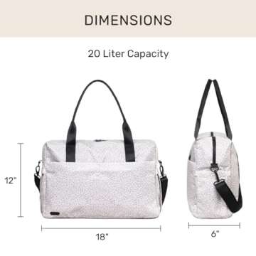 Jadyn Austin Carry-On Travel Duffel Bag for Women, 18” Weekender Bag with Laptop Sleeve, Durable Material, and Trolley Sleeve, Ideal for Work, Gym, and Overnight Trips