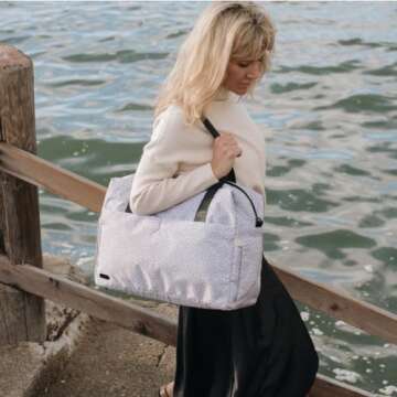 Jadyn Austin Carry-On Travel Duffel Bag for Women, 18” Weekender Bag with Laptop Sleeve, Durable Material, and Trolley Sleeve, Ideal for Work, Gym, and Overnight Trips