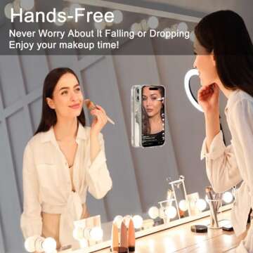 Magnetic Suction Cup Phone Mount - Anti Slip Hands Free Silicone Suction Phone Grip Compatible with iPhone MagSafe Phone Case Series, Mirror Shower Holder for Selfies and Tiktok Videos (Sand Pink)