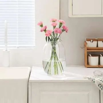 YANWE1 Elegant 10 Inch Large Glass Vase for Stunning Flower Arrangements