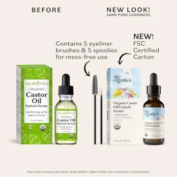 Sky Organics Organic Castor Oil for Fuller Lashes and Brows