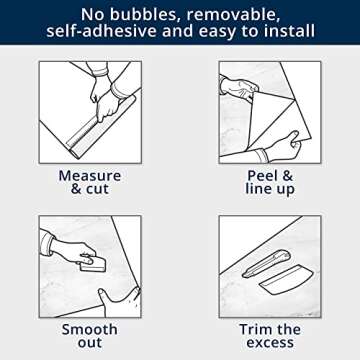 Instant Granite 36” x 216” Countertop Vinyl Laminate Sheet | Peel & Stick | Durable Self-Adhesive Paper Resists Heat, Stains, Water | Kitchen & Bath | Marble Design | Grey (18ft)