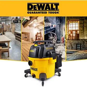DEWALT 9 Gallon Poly Wet/Dry Vac DXV09PZ, Shop Vacuum for Workshop/Jobsite Yellow