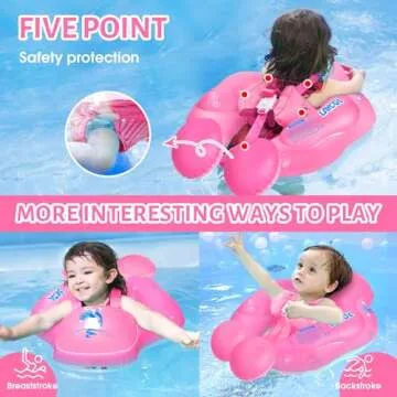 LAYCOL Baby Swimming Float with UPF50+ Sun Canopy Baby Floats for Pool No Flip Overbaby Pool for Baby Age of 3-36 Months
