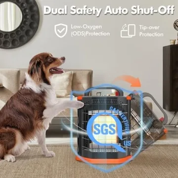 Fitfirst Portable Propane Heater - 9000 BTU Outdoor Tent Heater for Camping, 2 Heat Settings & Tip-Over/ODS Protection, Essential for Patio, RV, Garage, Ice Fishing, Hunting, Power Outage