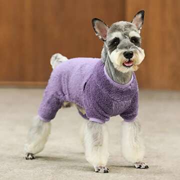 Fitwarm Dog Fuzzy Fleece Pajamas, Dog Winter Clothes for Small Dogs Girl, Pet Jumpsuit, Doggy Appare...