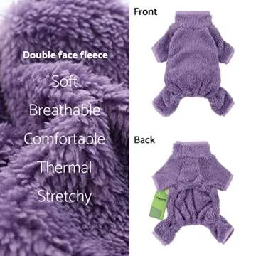 Fitwarm Dog Fuzzy Fleece Pajamas, Dog Winter Clothes for Small Dogs Girl, Pet Jumpsuit, Doggy Apparel, Purple, Medium