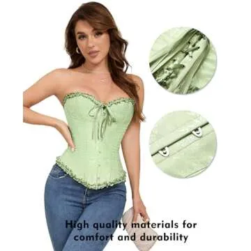SZIVYSHI Grass Green Corset Top - Sensual & Stylish
