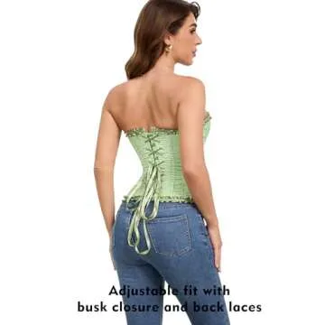 SZIVYSHI Grass Green Corset Top - Sensual & Stylish