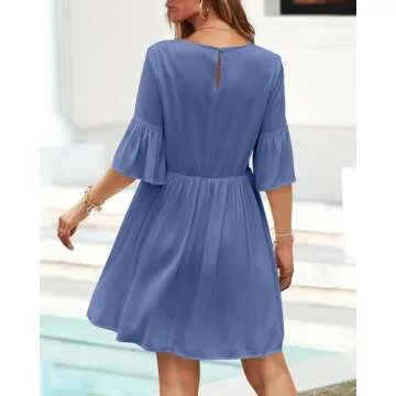 Summer Boho Floral Embroidered Dress for Women