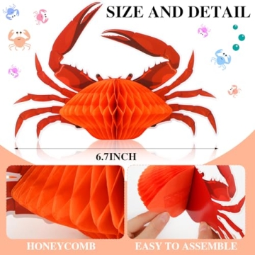 Jetec Crab Lobster Honeycomb Decorations Summer Beach Party