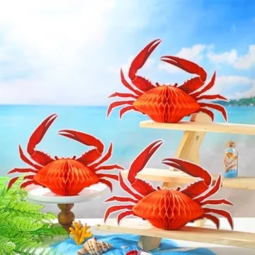 Jetec Crab Lobster Honeycomb Decorations Summer Beach Party