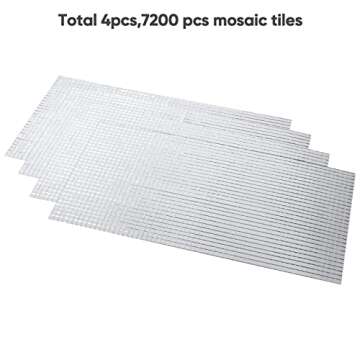 PP OPOUNT 7200 PCS Self-Adhesive Mosaic Tiles, Mirror Mosaics Tiles for Craft Decoration, Indoor Decoration, DIY Disco Ball, Vase, Etc (5 x 5 mm)