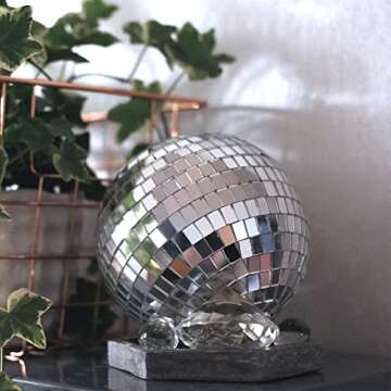 PP OPOUNT 7200 PCS Self-Adhesive Mosaic Tiles, Mirror Mosaics Tiles for Craft Decoration, Indoor Decoration, DIY Disco Ball, Vase, Etc (5 x 5 mm)