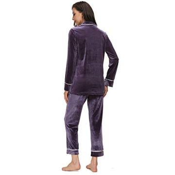 Kiddom Plush Velvet Pajamas with Pockets for Women