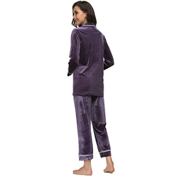 Kiddom Plush Velvet Pajamas with Pockets for Women