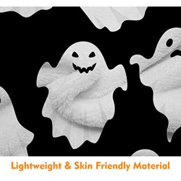 Jbralid Halloween Throw Blankets Funny Ghost Cute Halloween Spooky Black and White Throw Blanket Lightweight Cozy Flannel Blanket for Bedroom Living Rooms Couch Sofa Bed Home Decorations 50x60 Inch