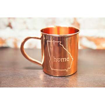 Alchemade Set of 2 100% Pure Copper Home State Moscow Mule Mugs - Georgia Home Custom 14 Oz Original...