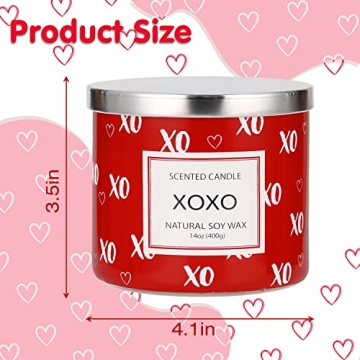 Valentine’s Day Large 3 Wick Natural Soy Candle Gift