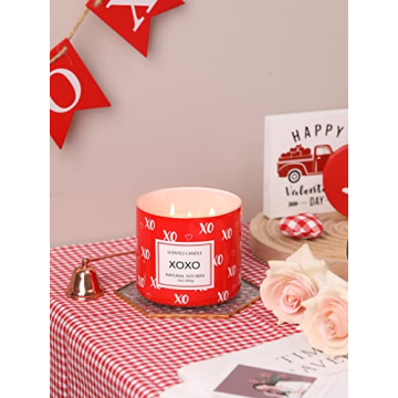Valentine’s Day Large 3 Wick Natural Soy Candle Gift