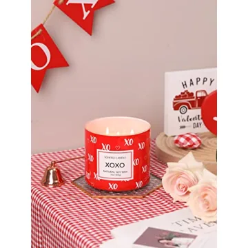 Valentine’s Day Large 3 Wick Natural Soy Candle Gift