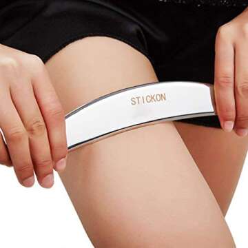 STICKON Stainless Steel Gua Sha Scraping Massage Tool IASTM Tools GREAT Soft Tissue Mobilization Tool (Sickle Shape)