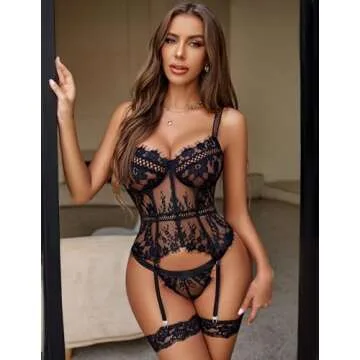 Stunning Avidlove Lace Corset and Panty Lingerie Set