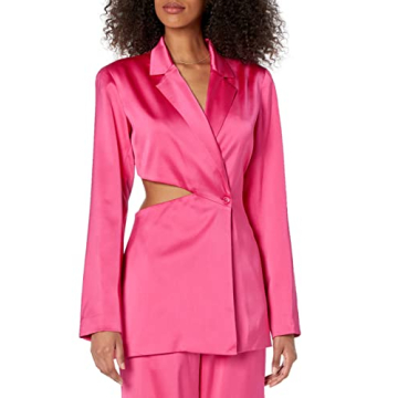 The Drop Porsha Williams x Women's Hot Pink Cut-Out Waist Blazer, L
