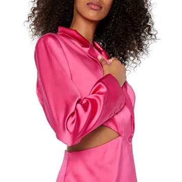 Stylish Hot Pink Cut-Out Waist Blazer for Women
